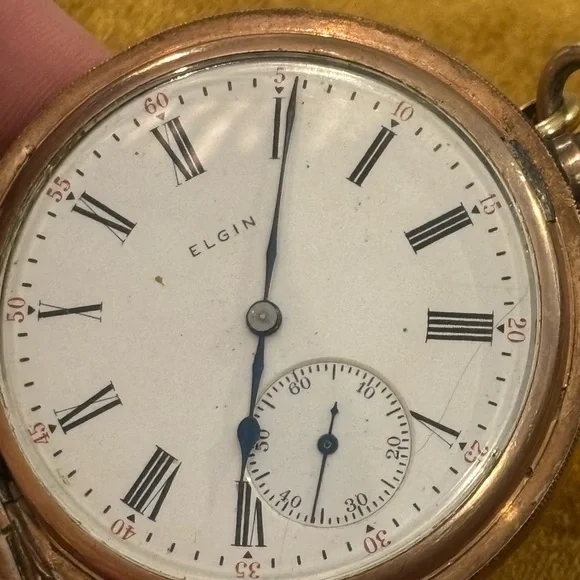 Vintage Elgin Pocket Watch with Chain